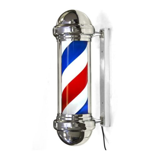 EUROstil Small Chrome BARBER POLE  004743