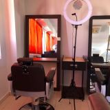 Ring Lamp Ring Light 18'' λευκό - 45W LED με ρυθμιζόμενο μαύρο τρίποδο + καθρέπτη 201018-23109