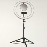 Ring Lamp Ring Light 18'' λευκό - 45W LED με ρυθμιζόμενο μαύρο τρίποδο + καθρέπτη 201018-23111