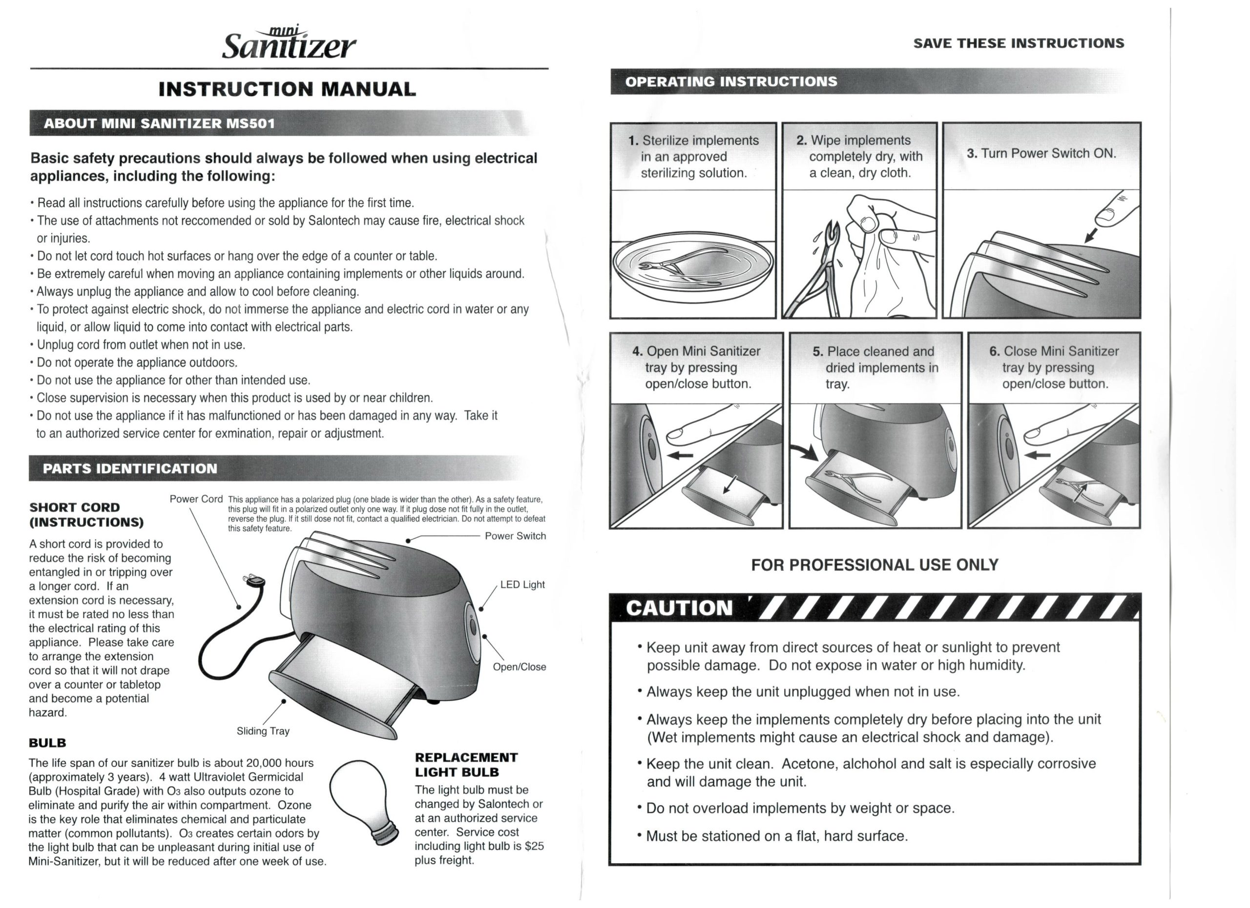 Διατηρητής - Απολυμαντής - Salontech mini Sanitizer MS-501 200501-22463