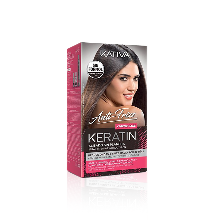 Kativa Keratin Alisado Anti Frizz Xtreme Care Kit - (πακέτο θεραπείας κερατίνης χωρίς ισιωτική πρέσα) 003782-0