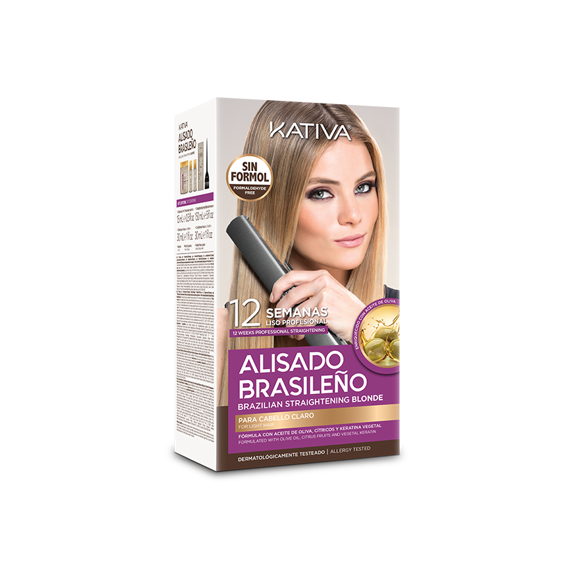 Kativa Alisado Brasileno Straitening Blonde Kit - (πακέτο θεραπείας κερατίνης για ξανθά μαλλιά) 003784-0