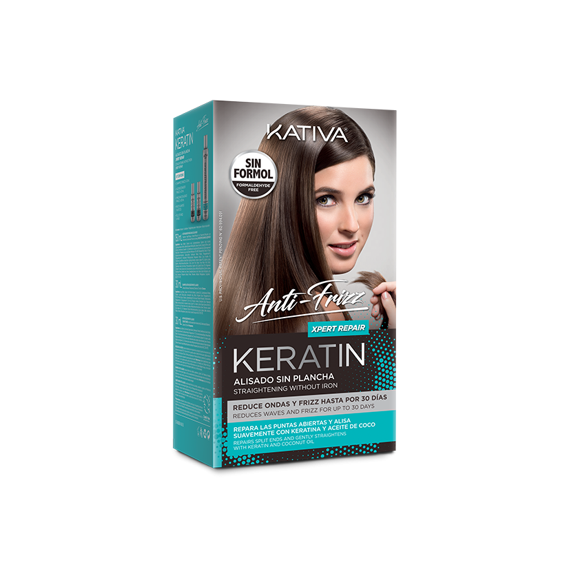 Kativa Keratin Alisado Anti Frizz Xpert Repair Kit - (πακέτο θεραπείας κερατίνης χωρίς ισιωτική πρέσα). 003786-0