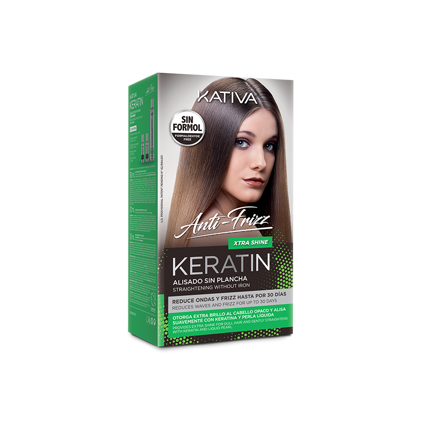 Kativa Keratin Alisado Anti Frizz Xtra Shine Kit - (πακέτο θεραπείας κερατίνης χωρίς ισιωτική πρέσα) 003787-0